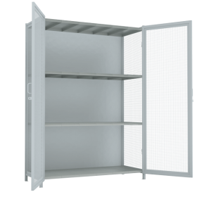 стеллаж 2500x1800x750 стенки сетчатые, двери сетчатые, 4 яруса фото