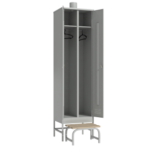 шкаф для одежды рабочего с принудительной вентиляцией с выдвижной скамьей фото