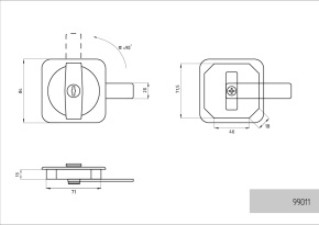 замок ригельный с поворотной ручкой фото