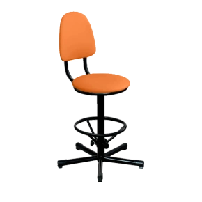 промышленный стул оранжевый кр03 каркас черный фото