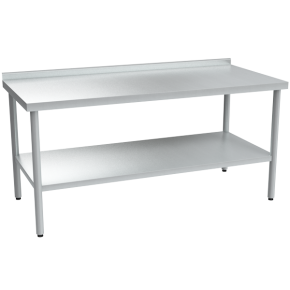 стол из нержавеющей стали для столовой с бортом 870x1800x800 фото