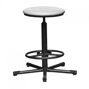 табурет на винтовой опоре белый т02 каркас черный фото