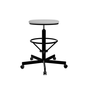 табурет с усиленной опорой для ног белый т03/к каркас черный фото