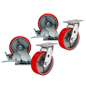 комплект большегрузных полиуретановых колес диаметром 200 мм фото