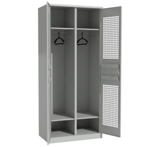 шкаф для раздевалки с перфорированными дверьми и полкой под обувь фото