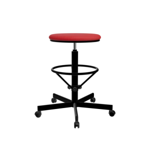 табурет с усиленной опорой для ног красный т03/к каркас черный фото