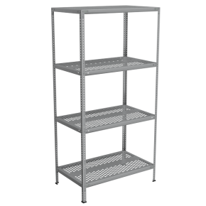 стеллаж из нержавейки с перфорированными полками 2000x1000x600 фото