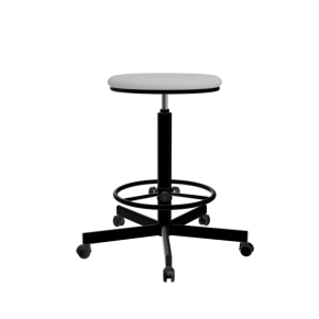 табурет на винтовой опоре белый т02/к каркас черный фото