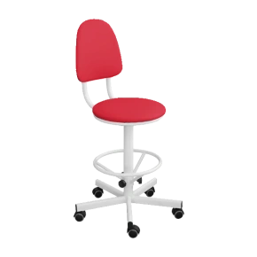 промышленный стул красный кр03/к каркас белый фото