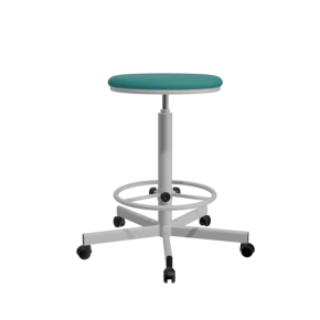 табурет на винтовой опоре зеленый т02/к каркас белый фото