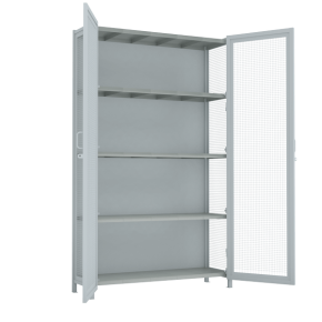 стеллаж 2500x1500x500 стенки сетчатые, двери сетчатые, 5 ярусов фото