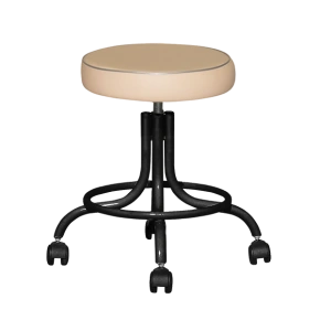 табурет винтовой кремовый т01-1 черный каркас фото