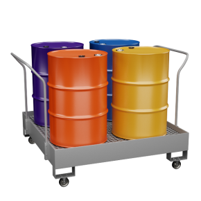 поддон для хранения 4 бочек на колесах 1230x1250x1250 пвл фото