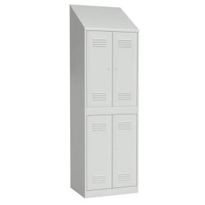 шкаф для раздевалок 4-х секционный с наклонной крышей фото