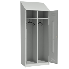 шкаф для раздевалок двухстворчатый с наклонной крышей фото
