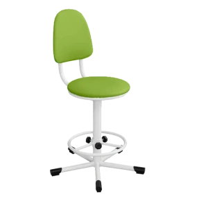 кресло на винтовой опоре светло-зеленое кр02 каркас белый фото