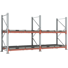 стеллаж с выкатными платформами 2000x3829x1000 фото