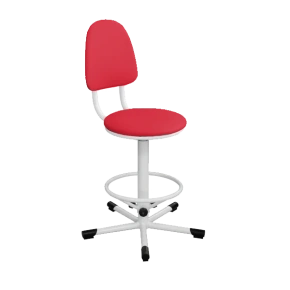 промышленный стул красный кр03 каркас белый фото