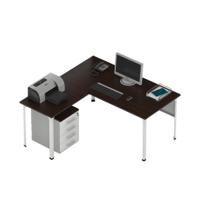 стол офисный угловой с экраном фото