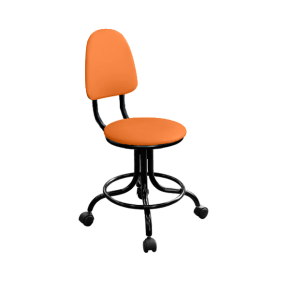 кресло на винтовой опоре оранжевое кр01 каркас черный фото