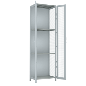 стеллаж 3000x900x600 стенки сетчатые, двери сетчатые 4 яруса фото