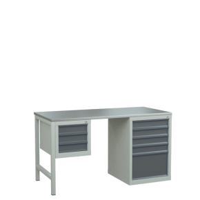 верстак 1500 с подвесной тумбой с 3 ящиками и тумбой с 5 ящиками фото