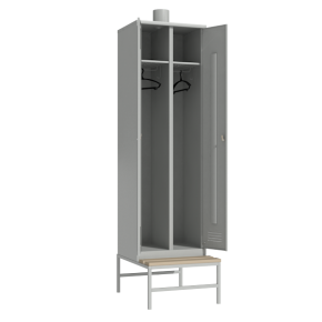 шкаф для одежды с вентиляцией на подставке со скамьей фото