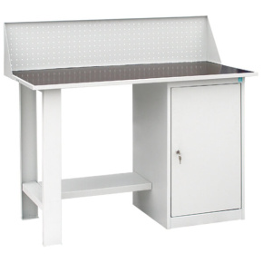 верстак слесарный однотумбовый (тумба с полкой), с экраном фото