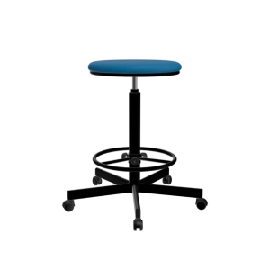 табурет на винтовой опоре синий т02/к каркас черный фото
