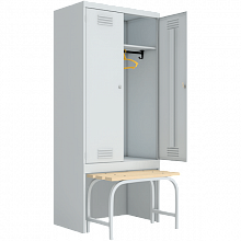 шкаф для одежды двухстворчатый с выдвижной скамьей фото артикул 22816