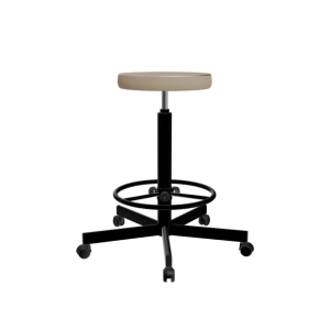 табурет на винтовой опоре кремовый т02-1/к каркас черный фото