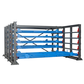 стеллаж без ворот h-2000 для хранения листового металла с выкатными полками 1500х3000 фото