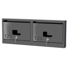 почтовый ящик из нержавеющей стали серии слим 1x2 с окошком фото