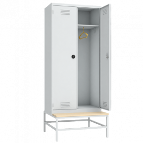 шкаф 2000x800x770 на подставке с деревянной скамьей с электронным замком