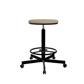 табурет на винтовой опоре кремовый т02/к каркас черный фото