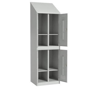 шкаф для раздевалок 4-х секционный с наклонной крышей фото