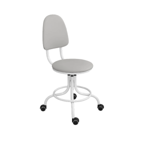 кресло на винтовой опоре белое кр01 каркас белый фото