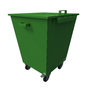 контейнер на 660 литров на колёсах, с ручками, захватом и крышкой с фиксатором фото