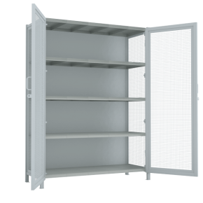 стеллаж 2000x1500x600 стенки сетчатые, двери сетчатые, 5 ярусов фото