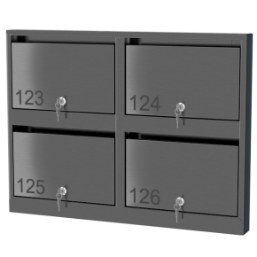 почтовый ящик из нержавеющей стали серии слим 2x2 фото