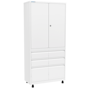 шкаф медицинский двустворчатый шмм-2-р-4/2 с мастер-системой фото