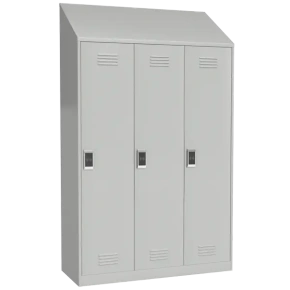 металлический шкафчик с наклонной крышей и электронным замком фото