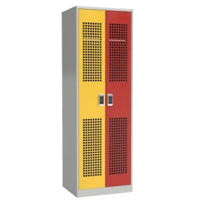 сварной шкаф для одежды цветной с перфорированными дверцами с электронным замком фото