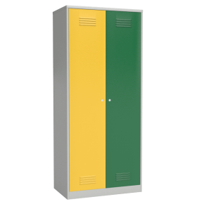 цветной шкаф металлический двухсекционный раздевальный фото