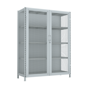 стеллаж 2000x1500x600 стенки сетчатые, двери сетчатые, 5 ярусов фото