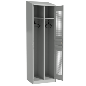 шкаф для раздевалки перфорированный с наклонной крышей фото