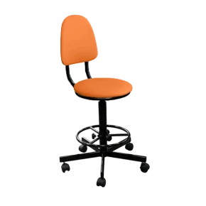 кресло на винтовой опоре оранжевое кр02/к каркас черный фото