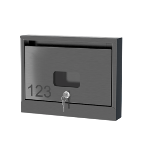 почтовый ящик из нержавеющей стали серии слим 1x1 с окошком фото