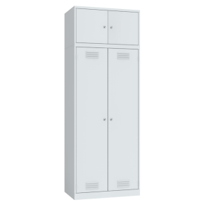 гардеробный шкаф для раздевалки двухстворчатый с антресолью фото