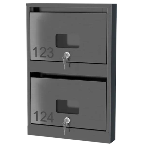 почтовый ящик из нержавеющей стали серии слим 2x1 с окошком фото